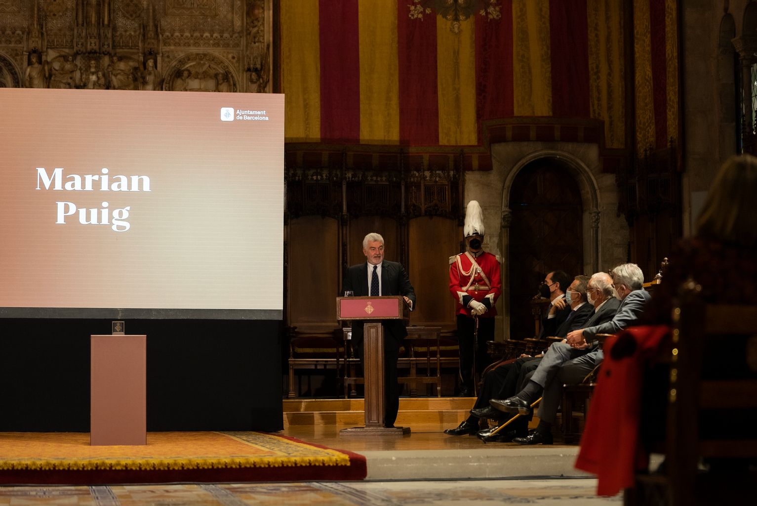 Glossa del guardonat a càrrec d'un dels fills del guardonat, Marian Puig