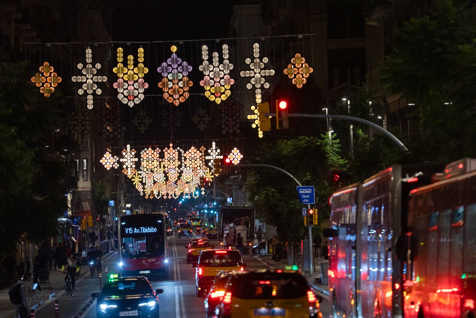 La via Laietana amb els llums de Nadal