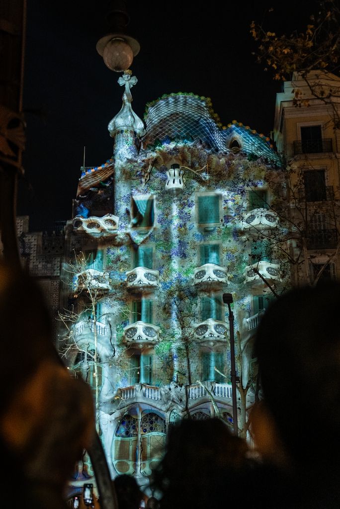 Mapatge projectat a la façana de la Casa Batlló.