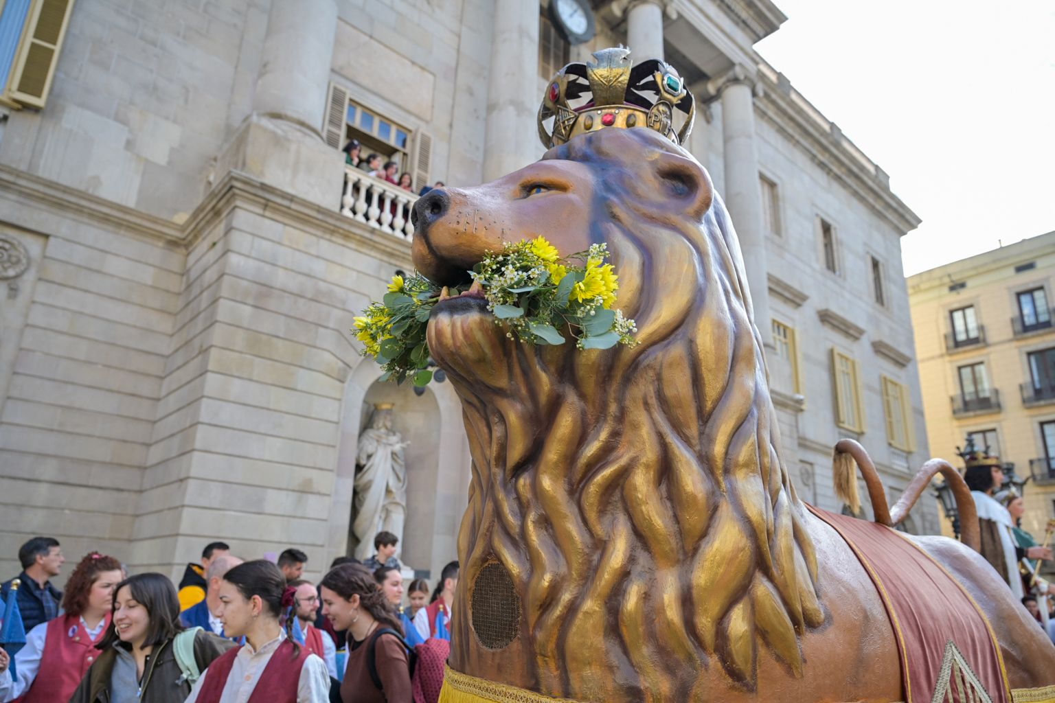 Figura del Lleó de Barcelona a les Festes de Santa Eulàlia 2025