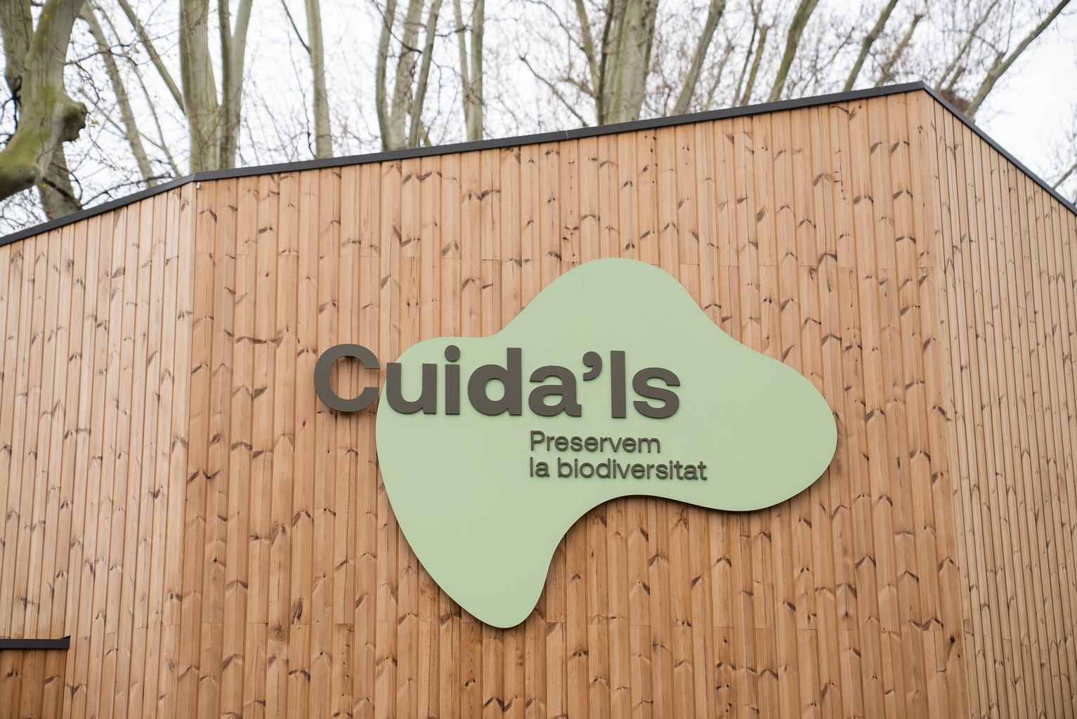 Parets de fusta del nou espai Cuida’ls del Zoo de Barcelona