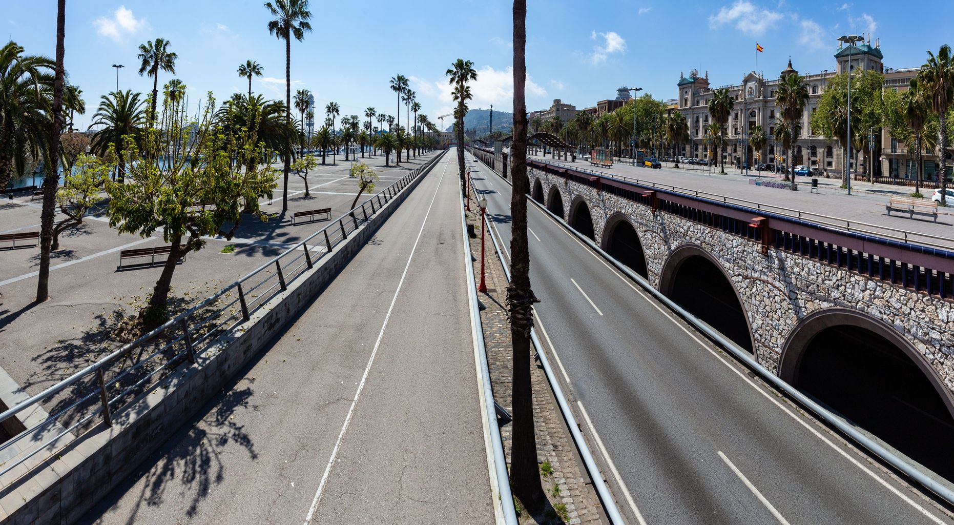 Passeig de Colom sense circulació a l’altura de la sortida de la ronda del Litoral