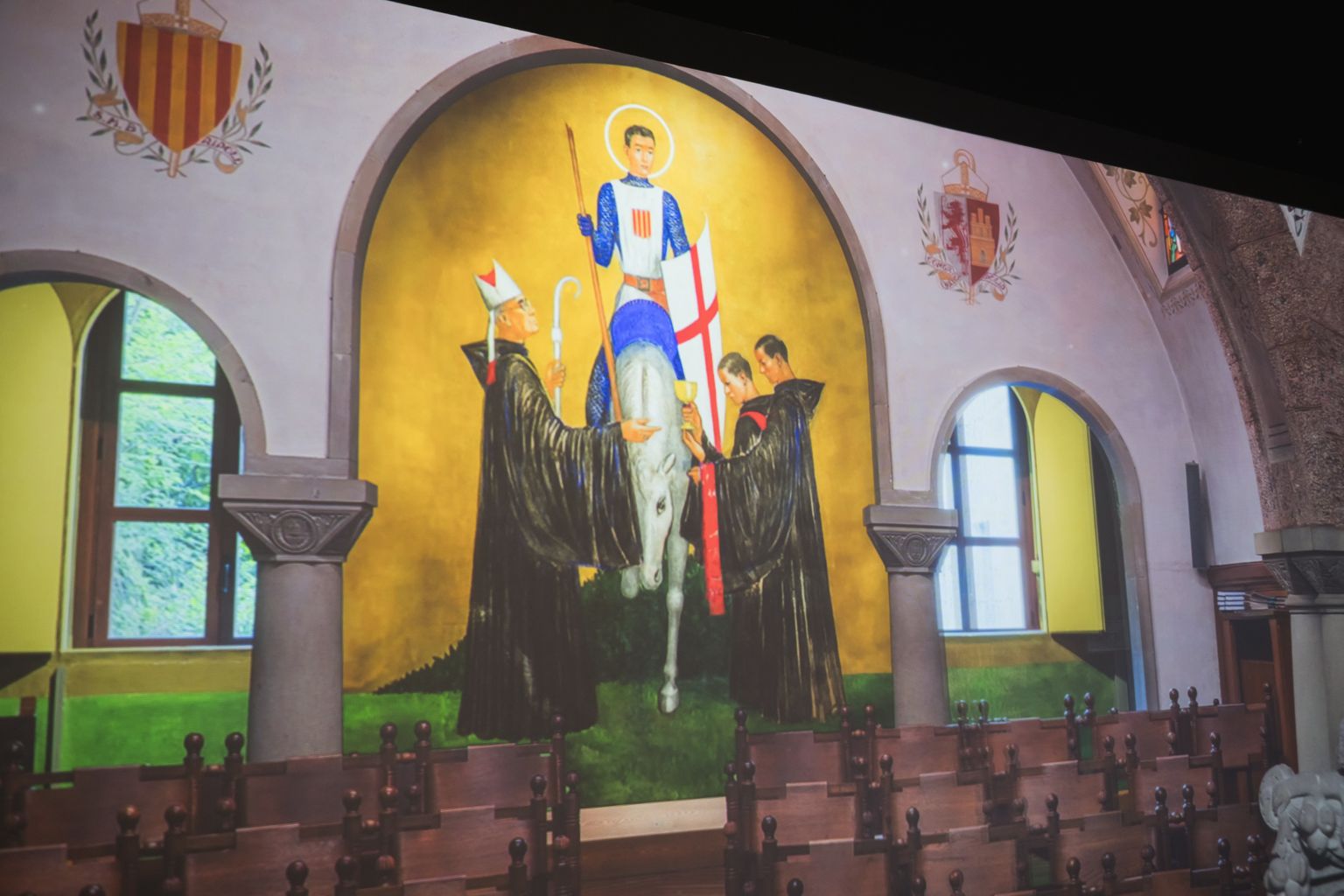 Projecció del retaule de Sant Jordi