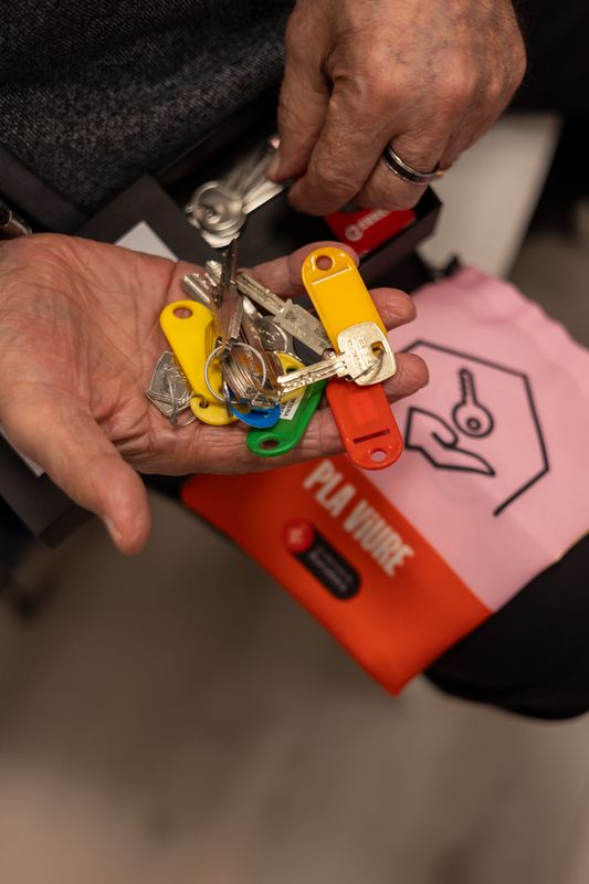 
             Claus dels habitatges protegits del carrer de Granollers amb la bosseta del P...
             Autor: Júlia Arnau
             Mostra els detalls de la imatge Claus dels habitatges protegits del carrer de Granollers amb la bosseta del P...
             