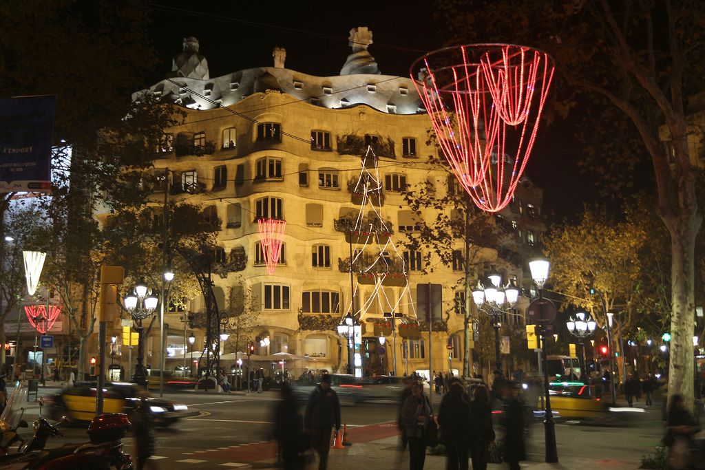 Decoració de la Pedrera i del passeig de Gràcia al Nadal del 2014