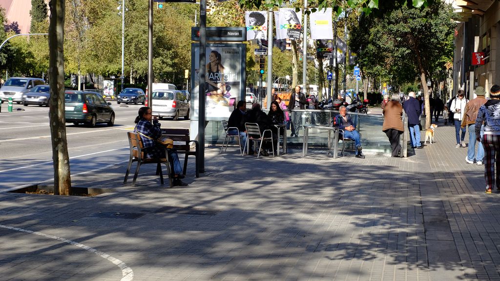 Avinguda Meridiana, tram entre els carrers de Las Navas de Tolosa i de Felip II (cantó mar). Terrassa