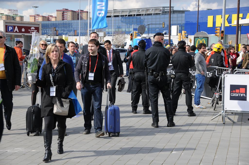 Congrés de Telefonia Mòbil 2014. Arribada de congressistes