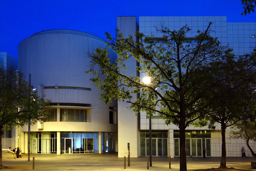 Plaça de Joan Coromines. Façana posterior del Macba