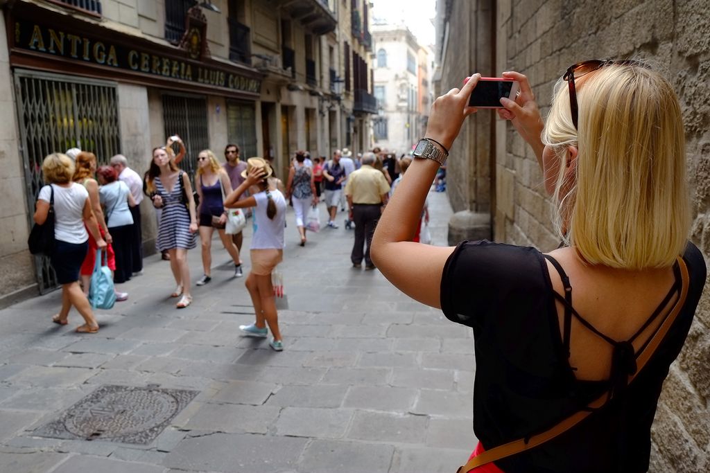 Turistes al barri Gòtic