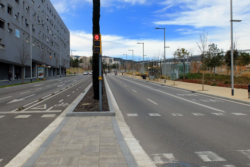 Avinguda i plaça de l'Estatut. Carrils de circulació