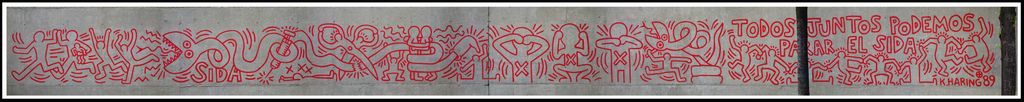 Reproducció del mural contra la sida de Keith Haring