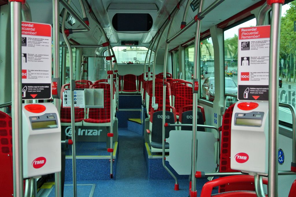 Autobús elèctric. Interior