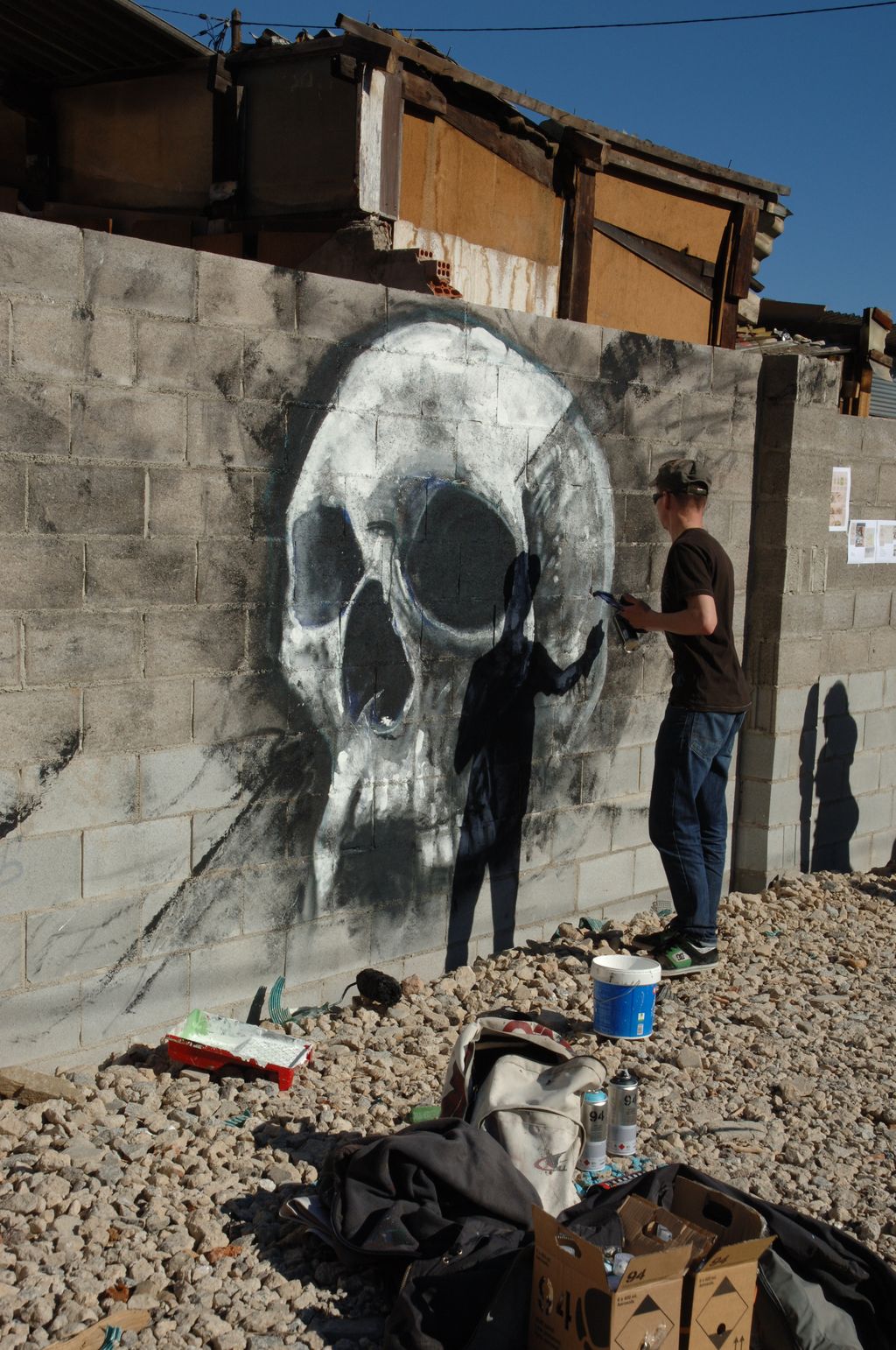 Festival Ús Barcelona, 2014. Txemy treballant en la seva obra