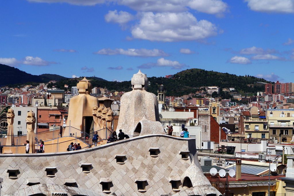 Casa Milà - la Pedrera. Visitants al terrat