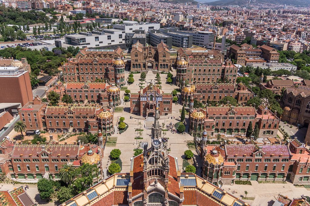 Vista aèria de l'Hospital de Sant Pau