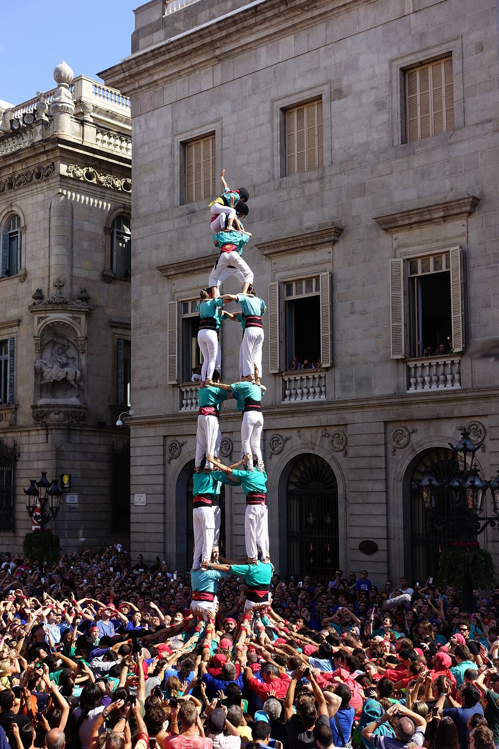La Mercè 2016. Jornada castellera. Castellers de la Sagrada Família. Quatre de vuit