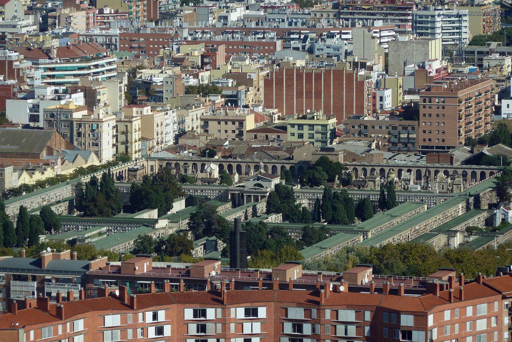 Vista aèria del cementiri del Poblenou