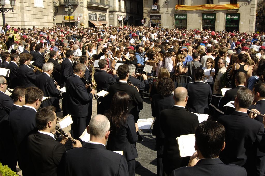 La Mercè 2009. Jornada castellera. Banda de música a la plaça de Sant Jaume