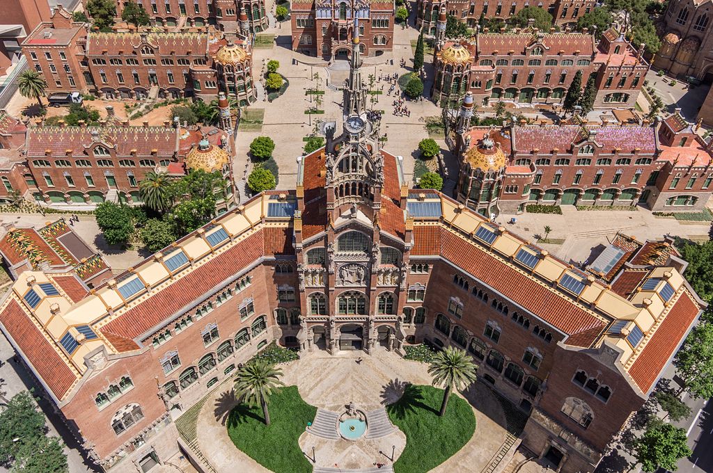 Vista aèria de l'Hospital de Sant Pau