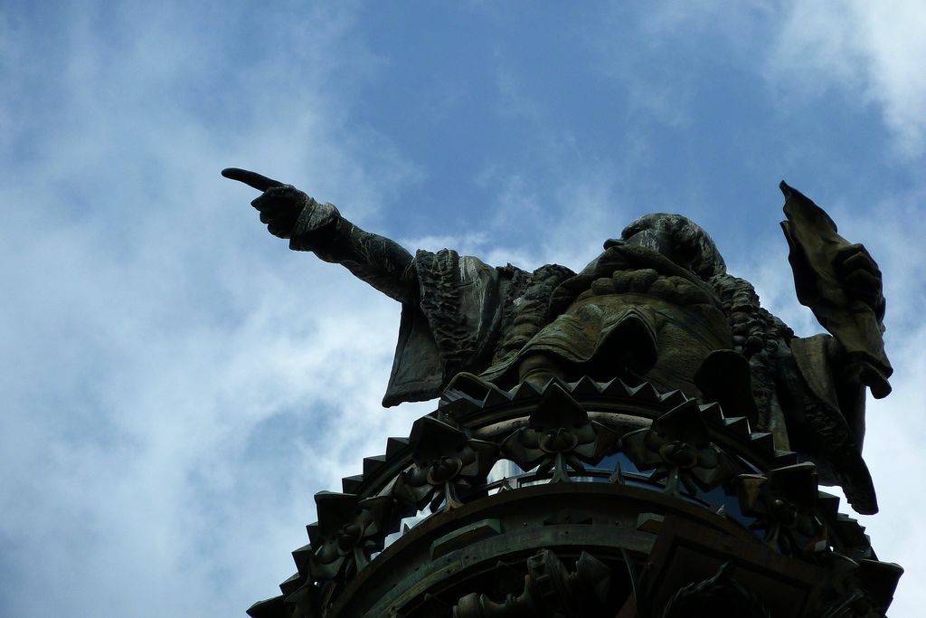 Monument a Cristòfor Colom. Detall de l'estàtua