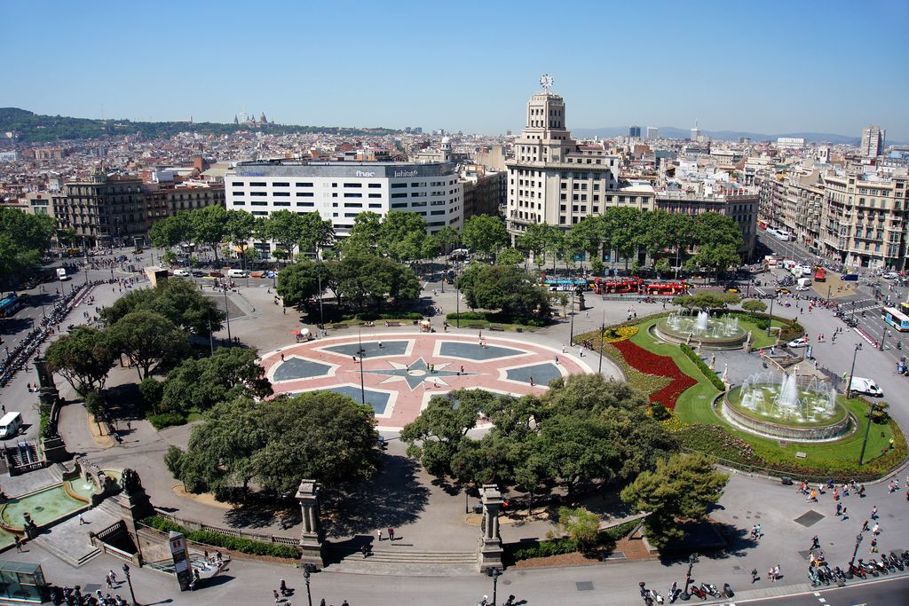 Plaça de Catalunya vista des d'El Corte Inglés