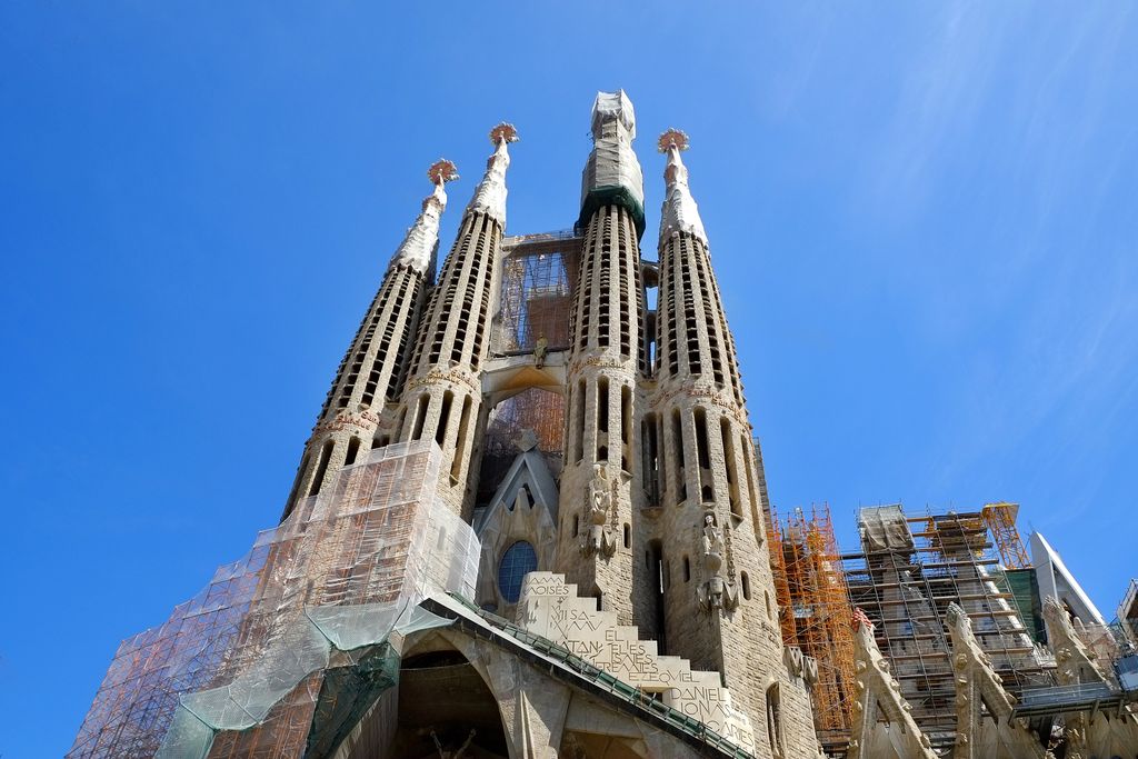 Sagrada Família, 2014. Construcció de la façana de la Passió