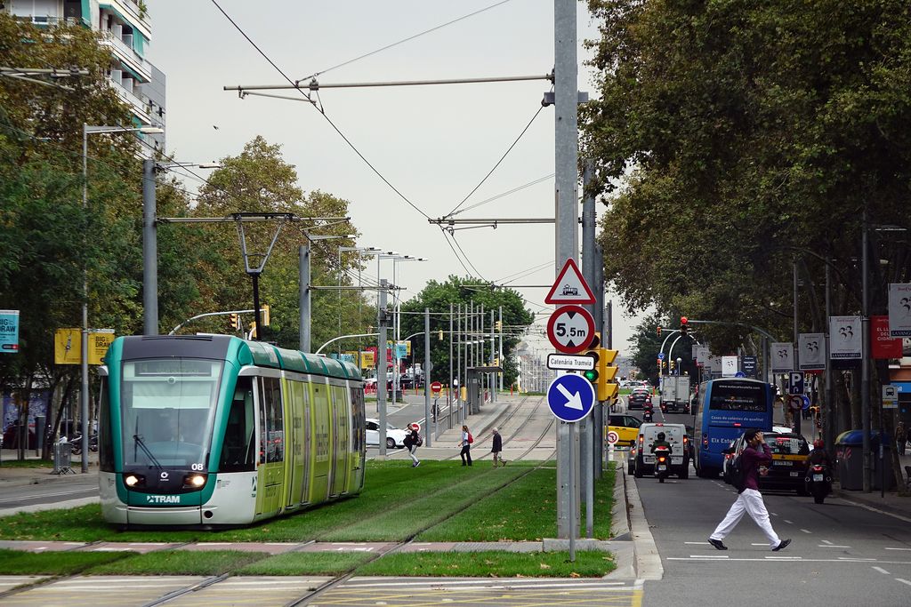 Avinguda Meridiana, tram entre Ciutadella i plaça de les Glòries Catalanes. Tramvia