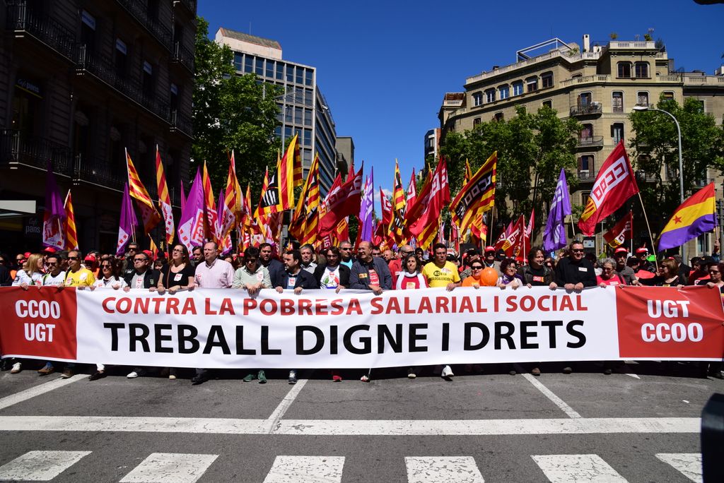 Dia Internacional dels Treballadors. Manifestació. Capçalera