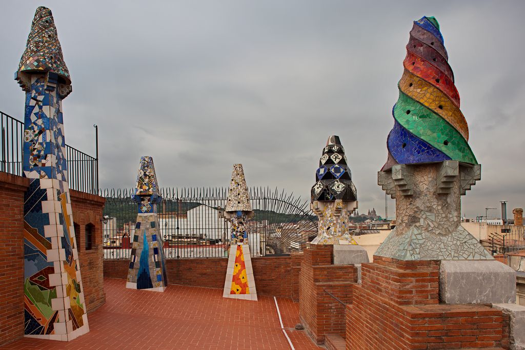 Palau Güell. Xemeneies del terrat