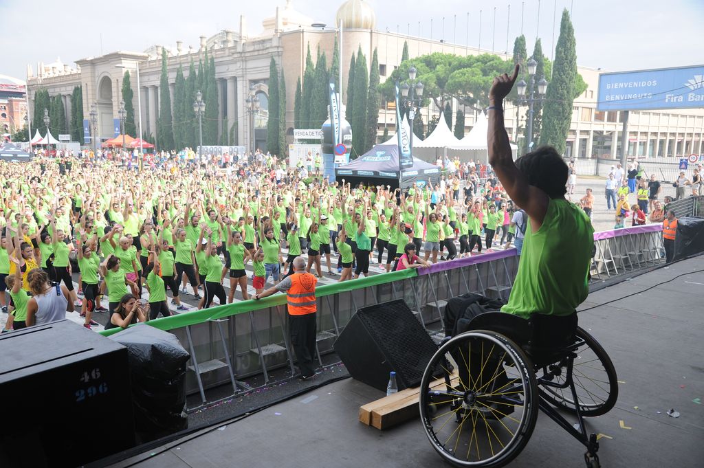 Fitness Day 2014. Monitor en cadira de rodes a l'escenari