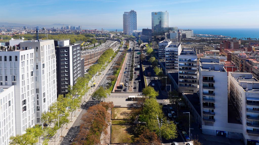 Vista aèria del carrer del Doctor Aiguader i la ronda del Litoral