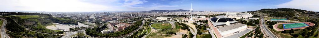 Vista panoràmica i àeria de l'Anella Olímpica