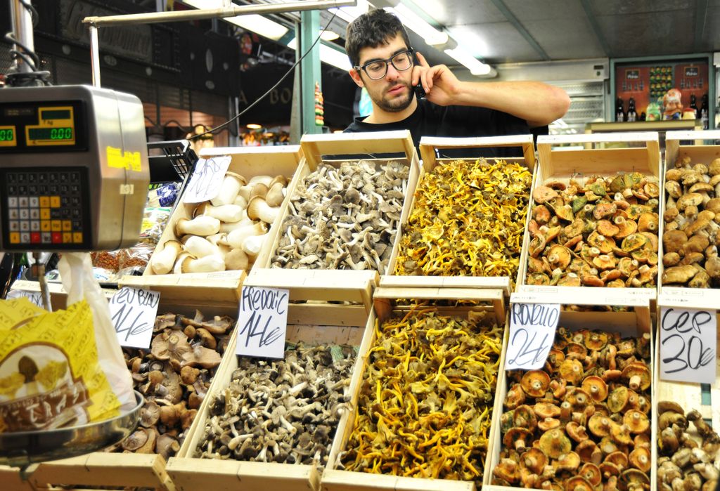 Parades de bolets al Mercat de la Boqueria