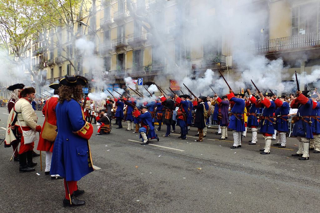 Ofrena floral de la Diada. Miquelets de Catalunya