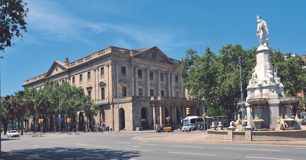 Font del Geni Català i antiga Borsa de Barcelona