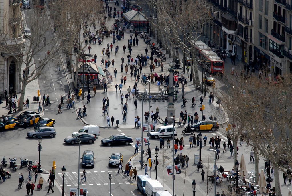 La Rambla Vista aèria i circulació de vehicles