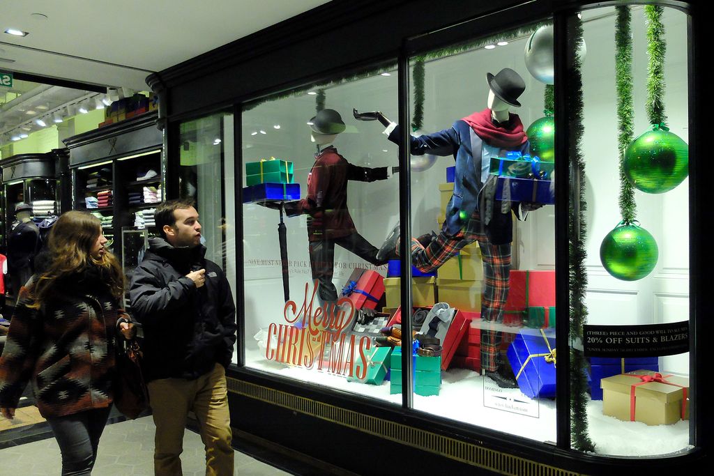 Aparador de Nadal d'una botiga al passeig de Gràcia