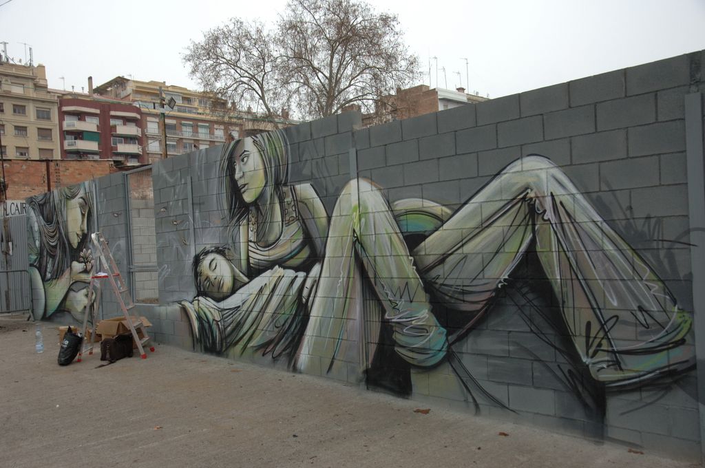 Festival Ús Barcelona, 2014. Obra d'Alice Pasquini