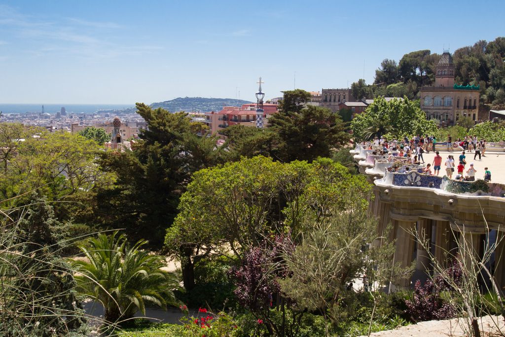 Park Güell. Vista del parc i de la ciutat