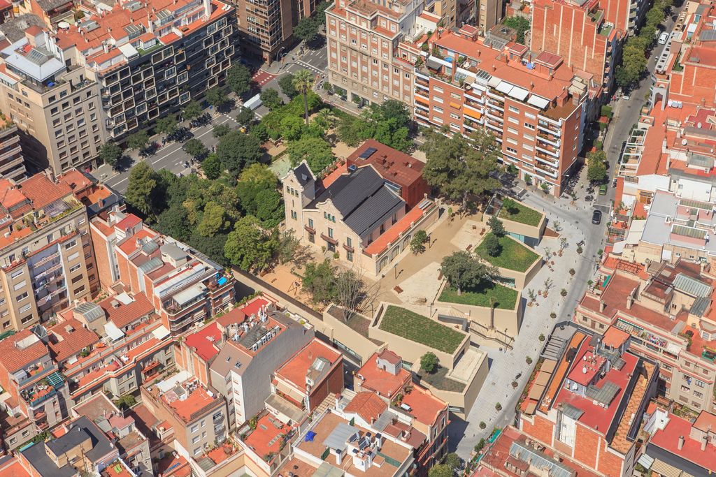 Biblioteca Joan Maragall. Vista aèria