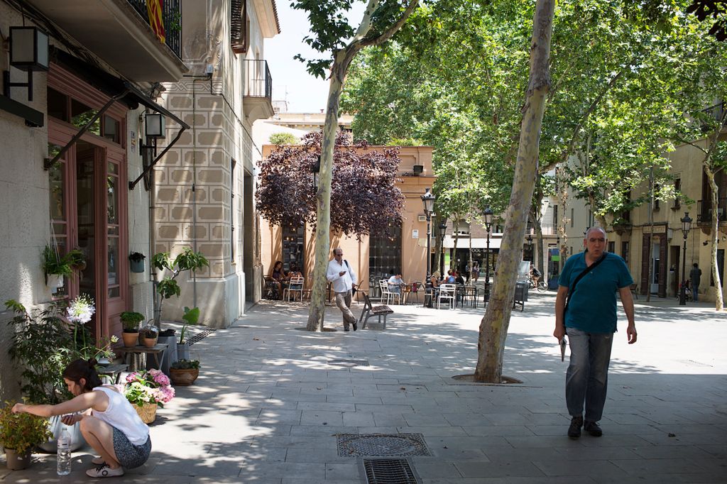 Persones a la Plaça del Consell de la Vila