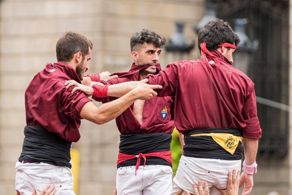 Diada de la Mercè. Colla Castellera Jove de Barcelona durant la seva actuació