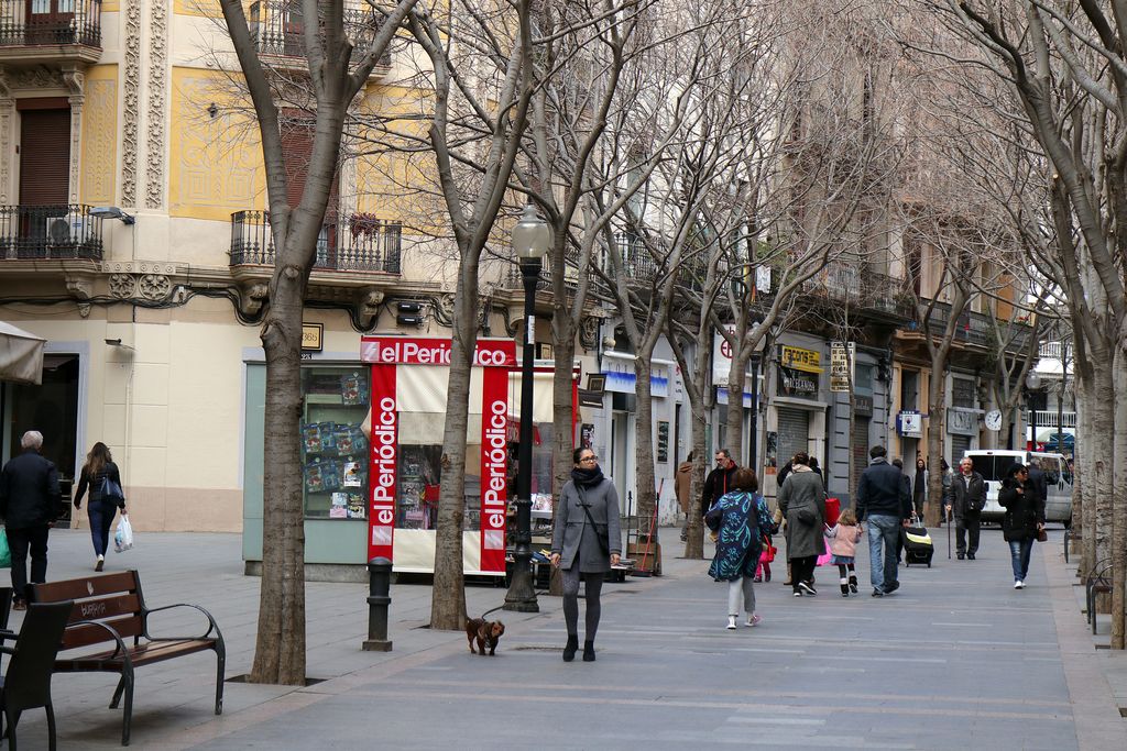 Carrer de Rogent. Vianants