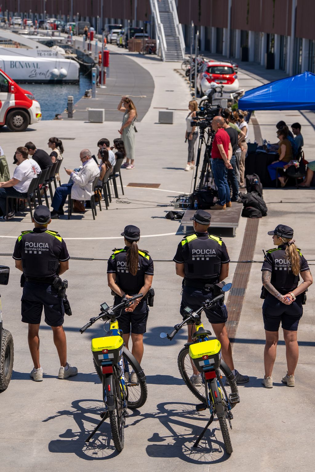 Bicicletes elèctriques de la Guàrdia Urbana el dia de la roda de premsa del Pla Estiu