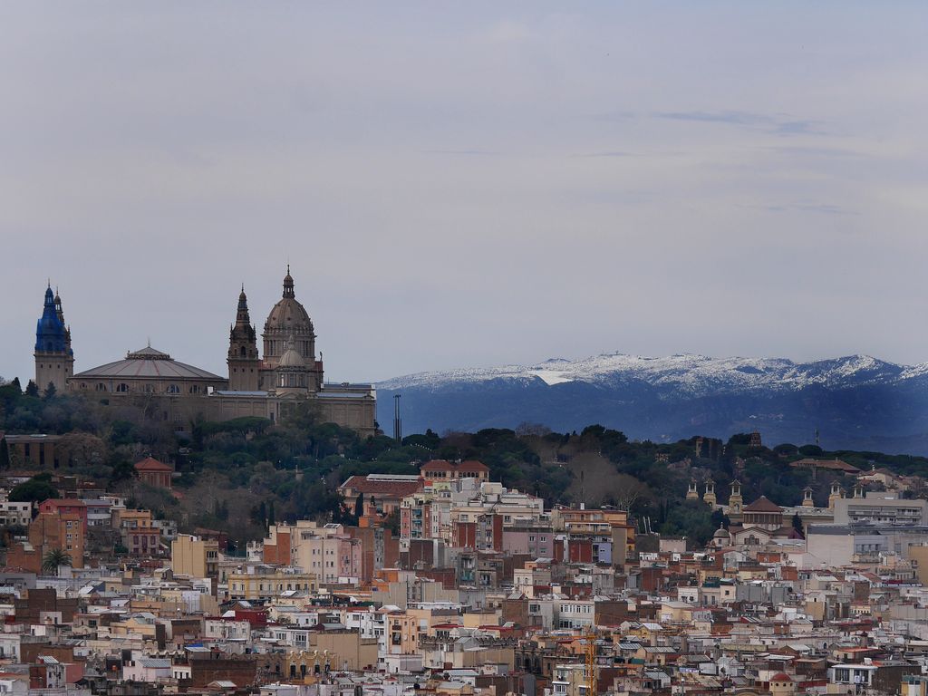 Nevada a Barcelona el març del 2018. Palau de Montjuïc