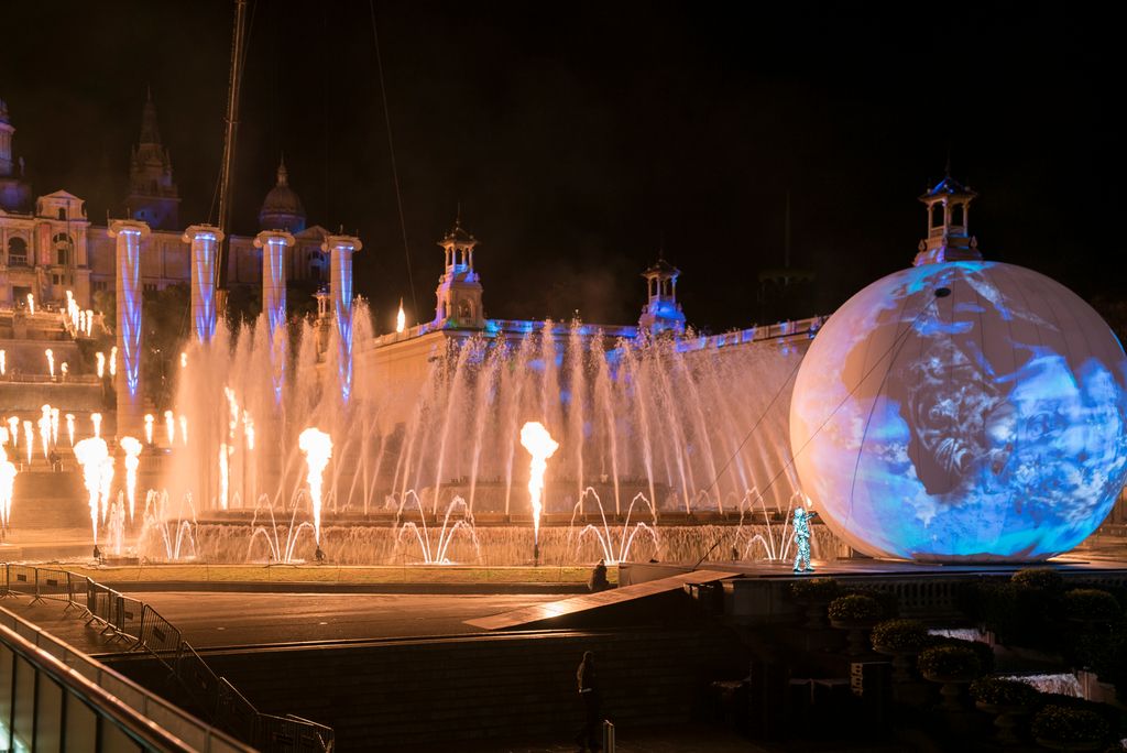 Assaig general de l'espectacle de Cap d'Any a Montjuïc