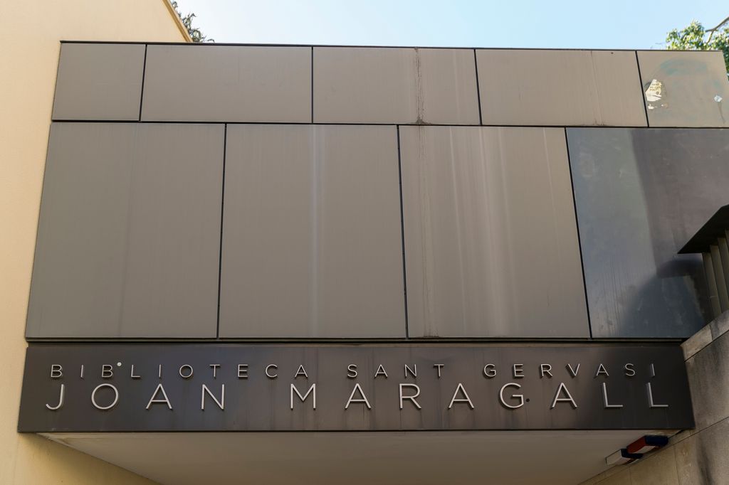 Rètol de la biblioteca