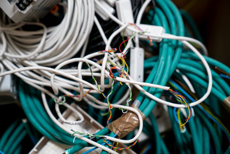 
             Cables recollits i recuperats del desmuntatge del Pavelló Salut de l