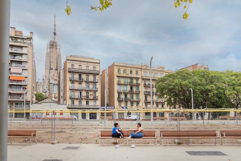 
             Vista de les obres des del carrer de l